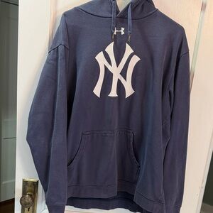 Under Armour Men's Blue Hoodie with White Logo